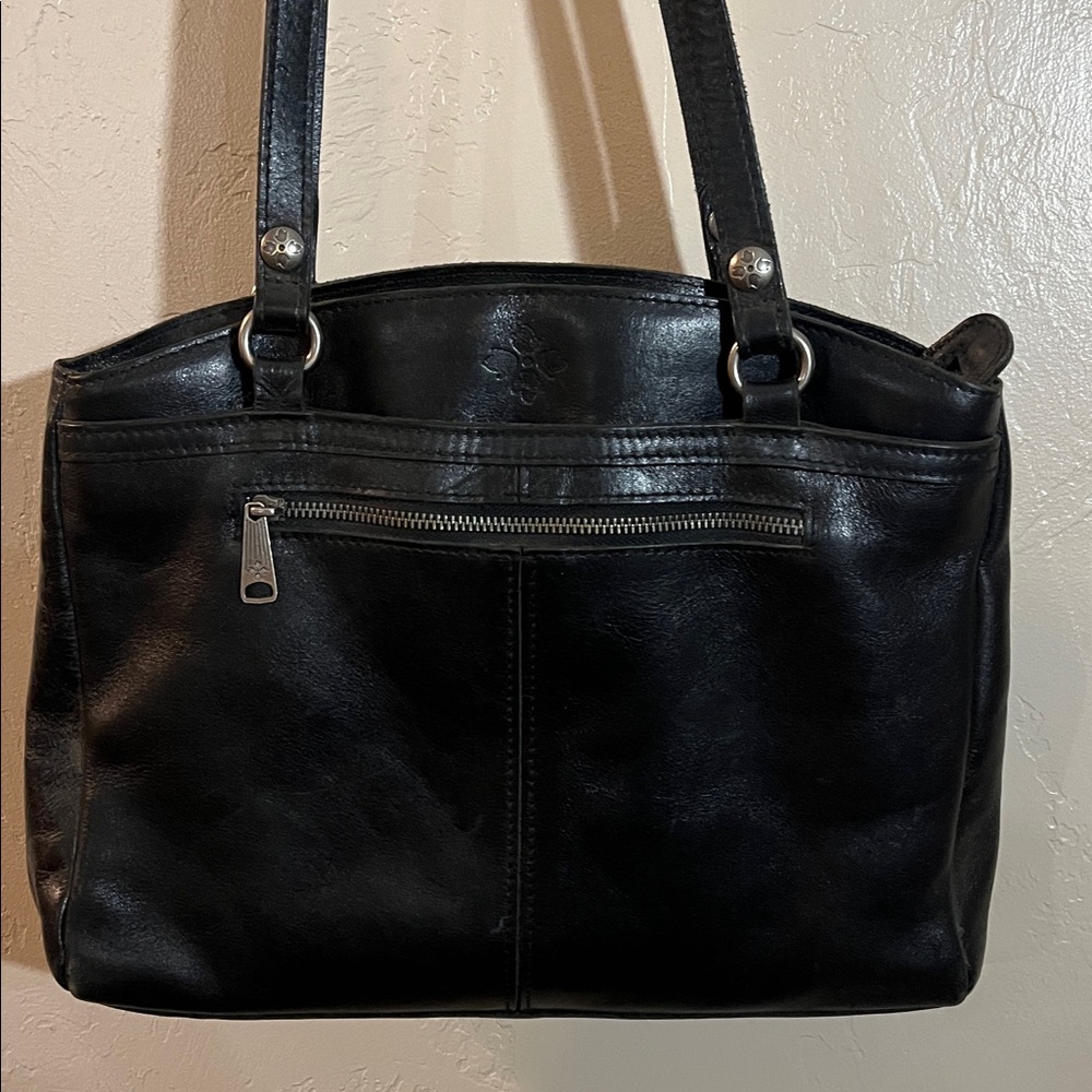 Large Patricia Nash Black Leather Bag